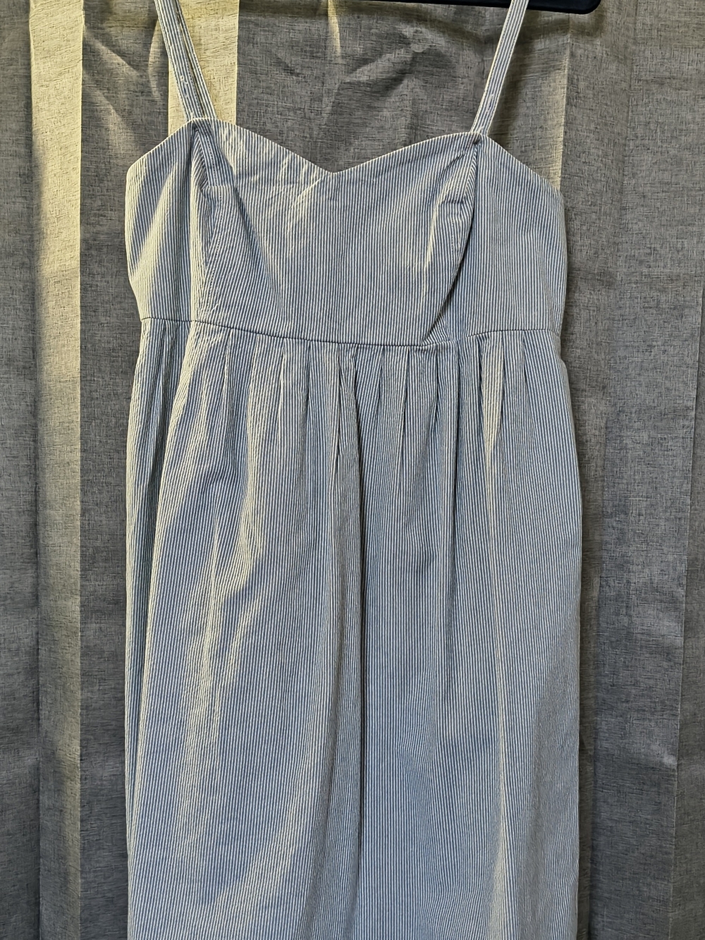 Tommy Hilfiger Women's Blue-White Pinstripe Adjustable - Strapless Summer Dress